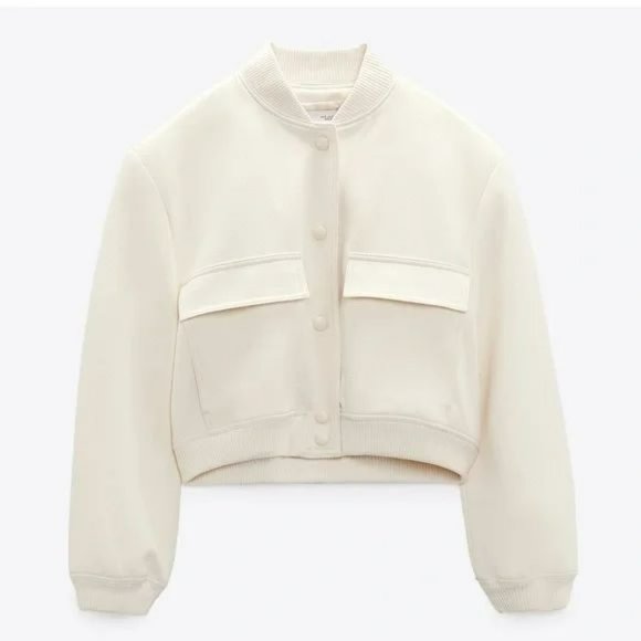 ZARA WHITE MAXI POCKET BOMBER - Picture 3 of 10